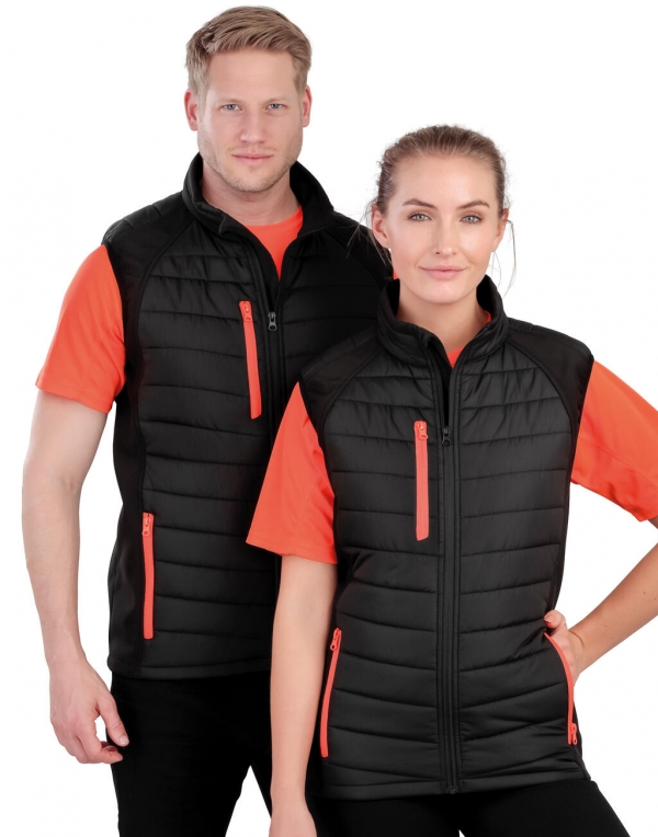 Polsterdatud softshell-vest COMPASS
